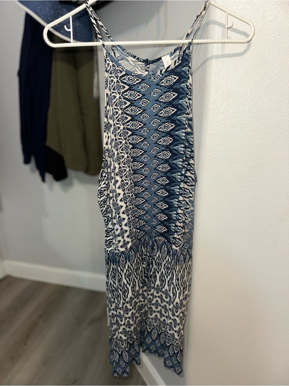Aeropostale Blue and White Printed Maxi Dress